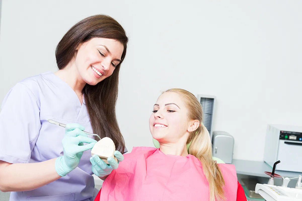 dentist with crowns